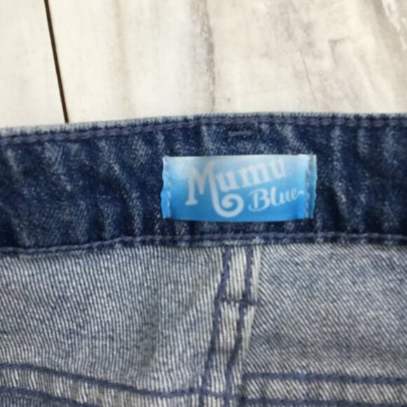 MuMu Blue Brooklyn High Waist Fringe Hem Distressed Jean 28 - Picture 9 of 13